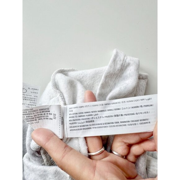 ABERCROMBIE & FITCH Light Heather Grey Cotton Fleece Collared Romper, Size XS - Picture 12 of 13